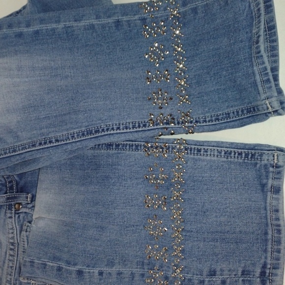 Miss me boyfriend ankle size 28 with designs on the ankles bedazzled shiny - Picture 7 of 12